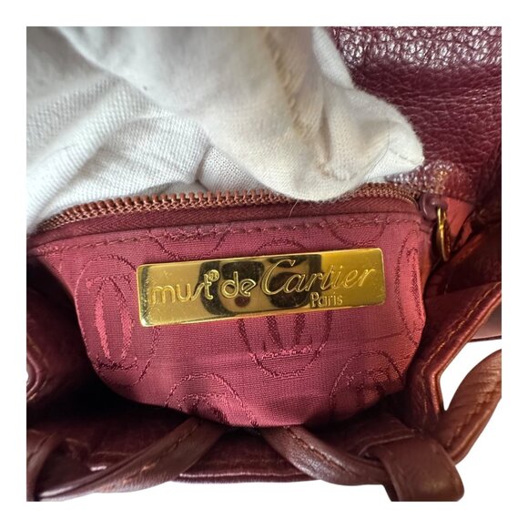 CARTIER Must Line Shoulder Bag Bordeaux leather Women - Picture 6 of 9